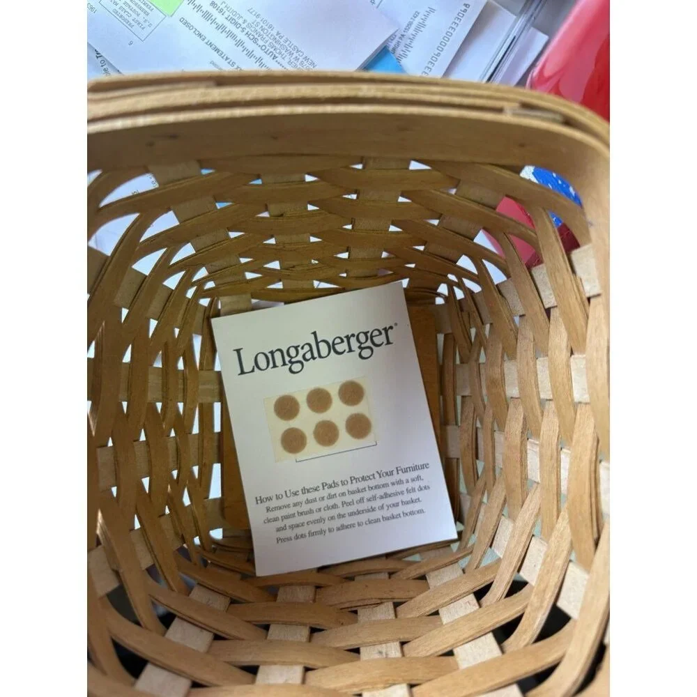Handwoven Longaberger Basket RARE 5 Signatures Mint Condition Never Used Mint